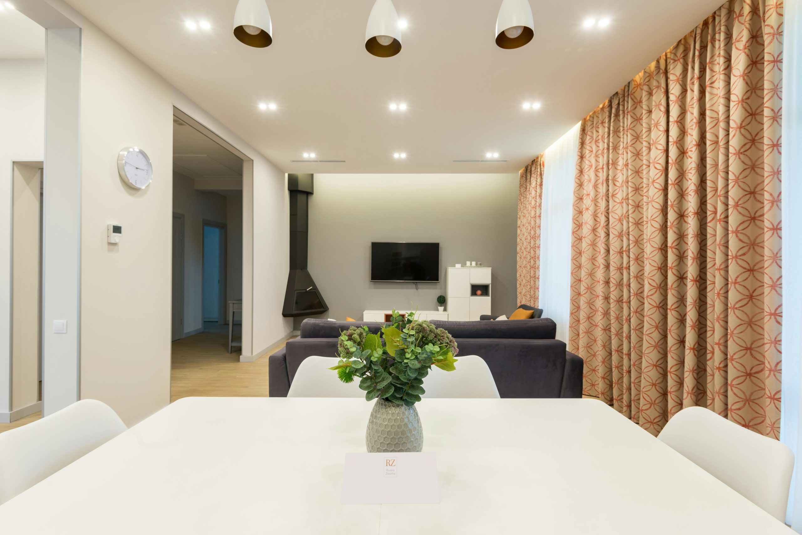 Elegant living room staged for sale